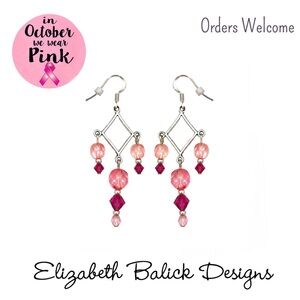 Handmade Faceted Czech Glass/Swarovski Crystals & Silver Chandelier Earrings NEW